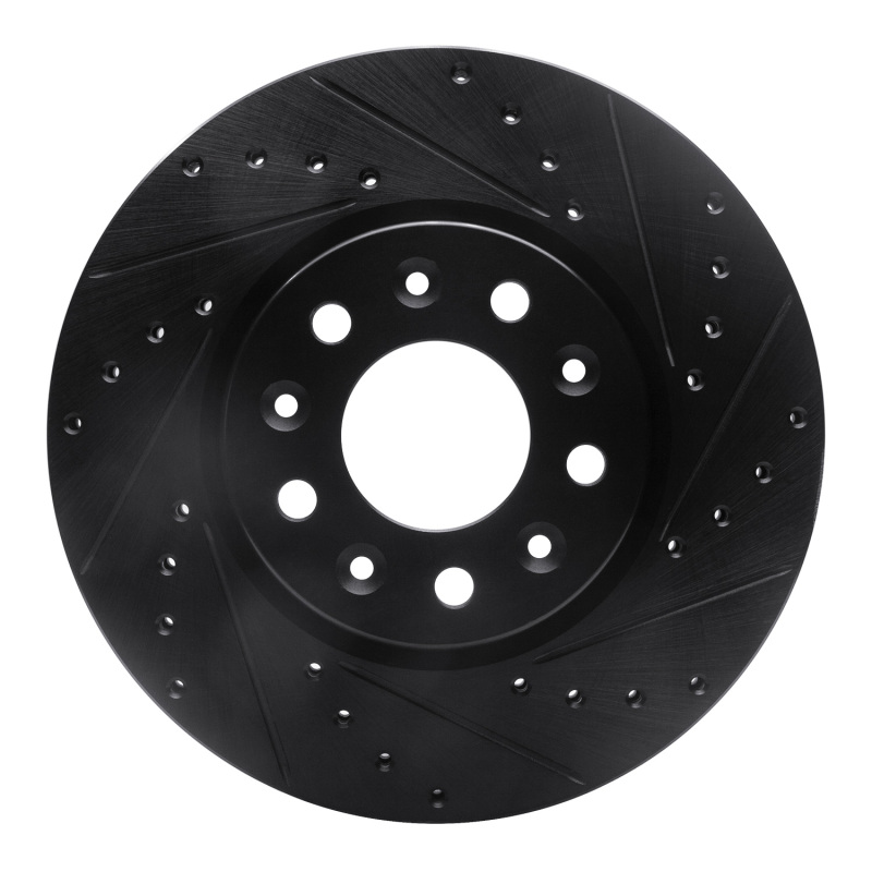 Buick Regal Sportback Brake Rotor (1) - Front Right - R1 Concepts - Drilled & Slotted - Black - `16-`21